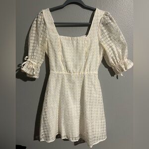 Elegant Cream Floral Dress